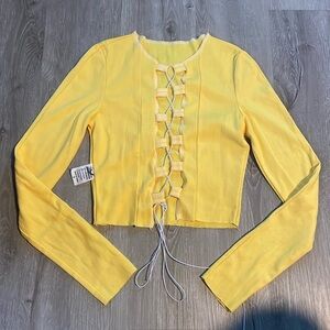 Yellow drawstring Crop Top size S